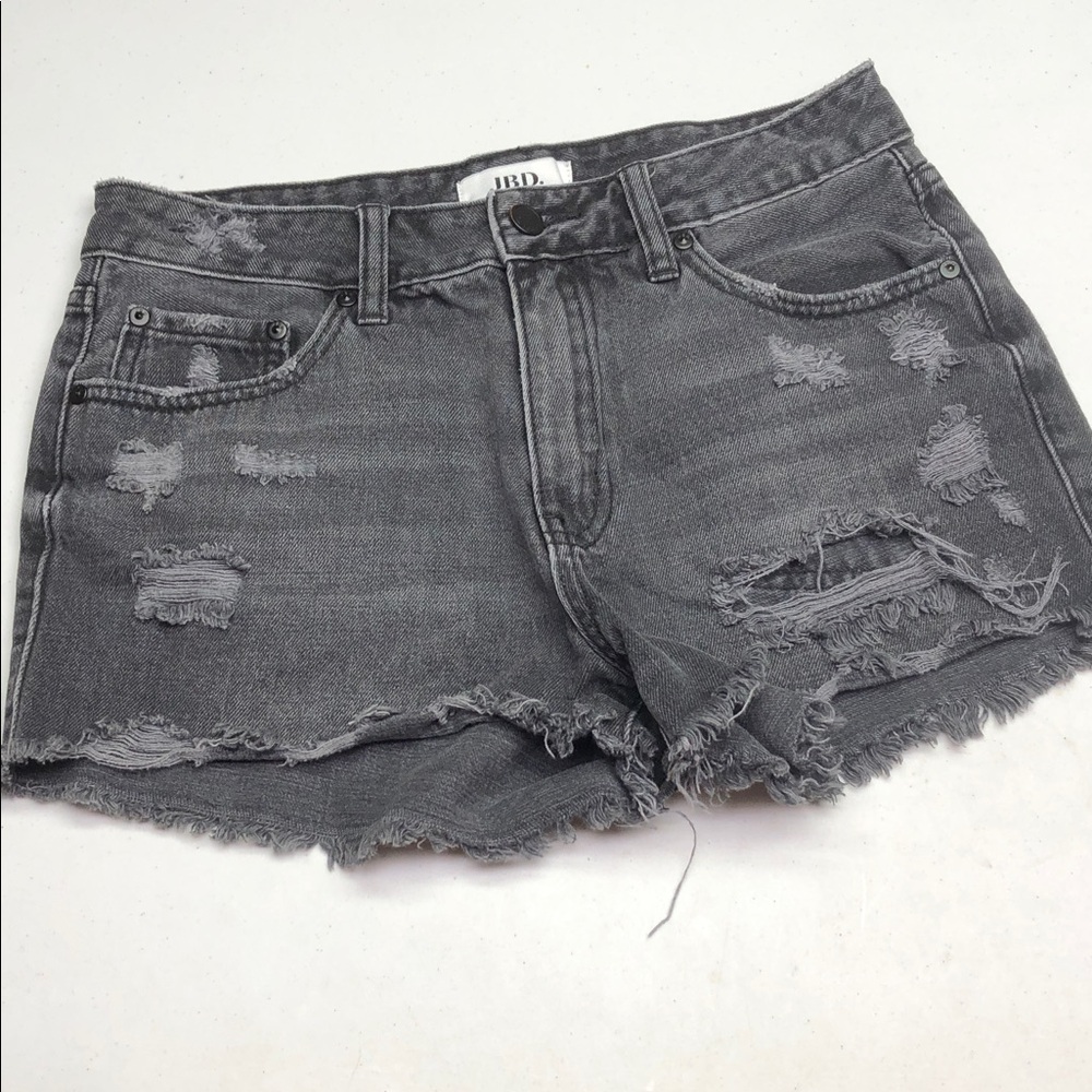 JUST BLACK DENIM GRAYWASH FACTORY JEAN SHORTS SZ S ⭐️